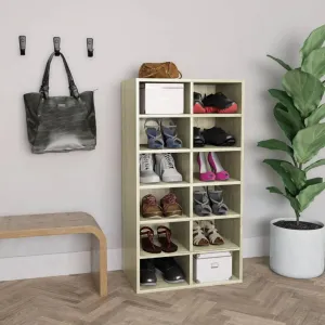 Shoe Rack Sonoma Oak 54x34x100 cm Chipboard