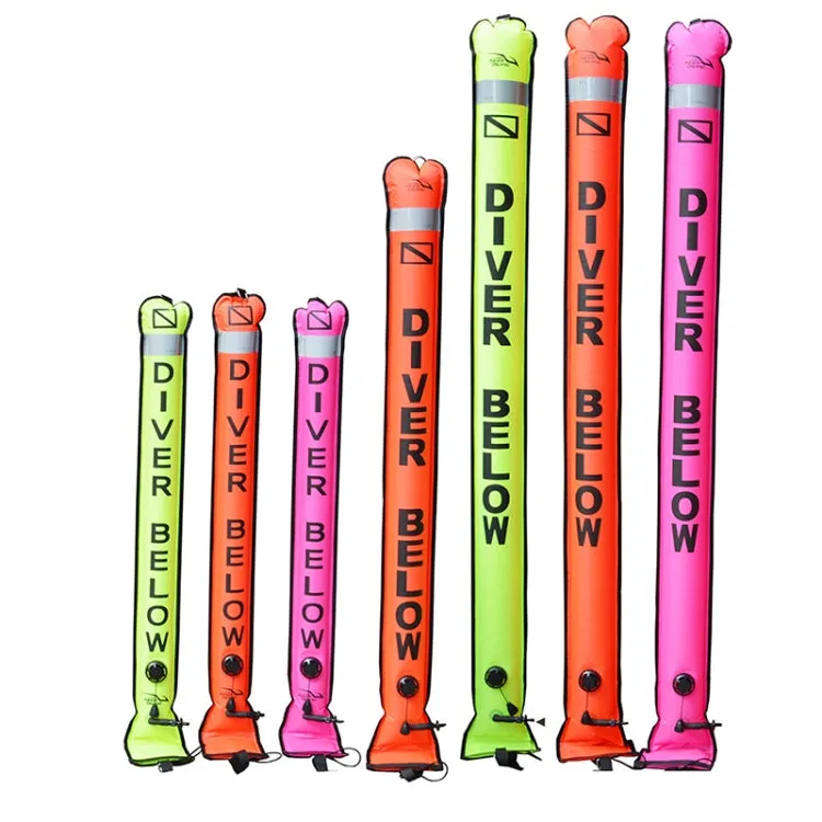 210D Nylon Automatic Seal Safety Signal Diving Mark Diving Buoy, Size:180 x 15cm(Fluorescent Pink)