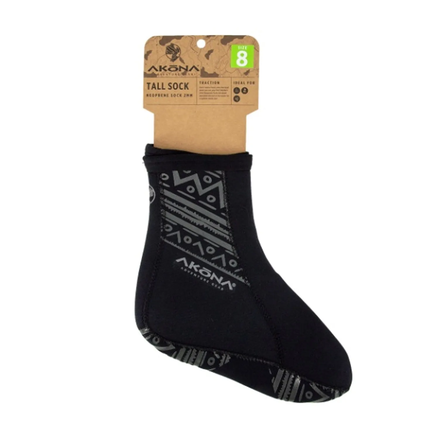 2mm Tall Sock with Printed Traction Sole