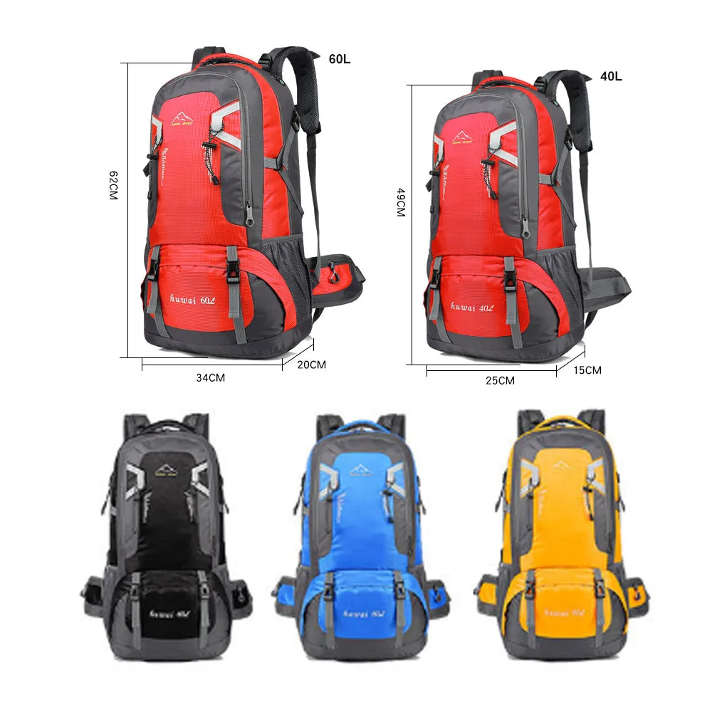 60L Waterproof Hiking Backpack, Durable Nylon, Outdoor Travel Bag