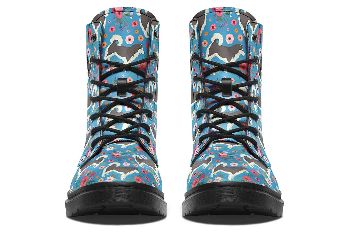 Alaskan Malamute Flower Boots