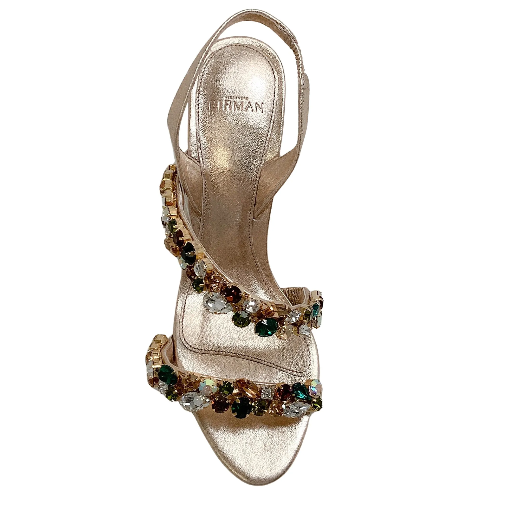 Alexandre Birman Gold Multi Crystal Betina 85 Sandals