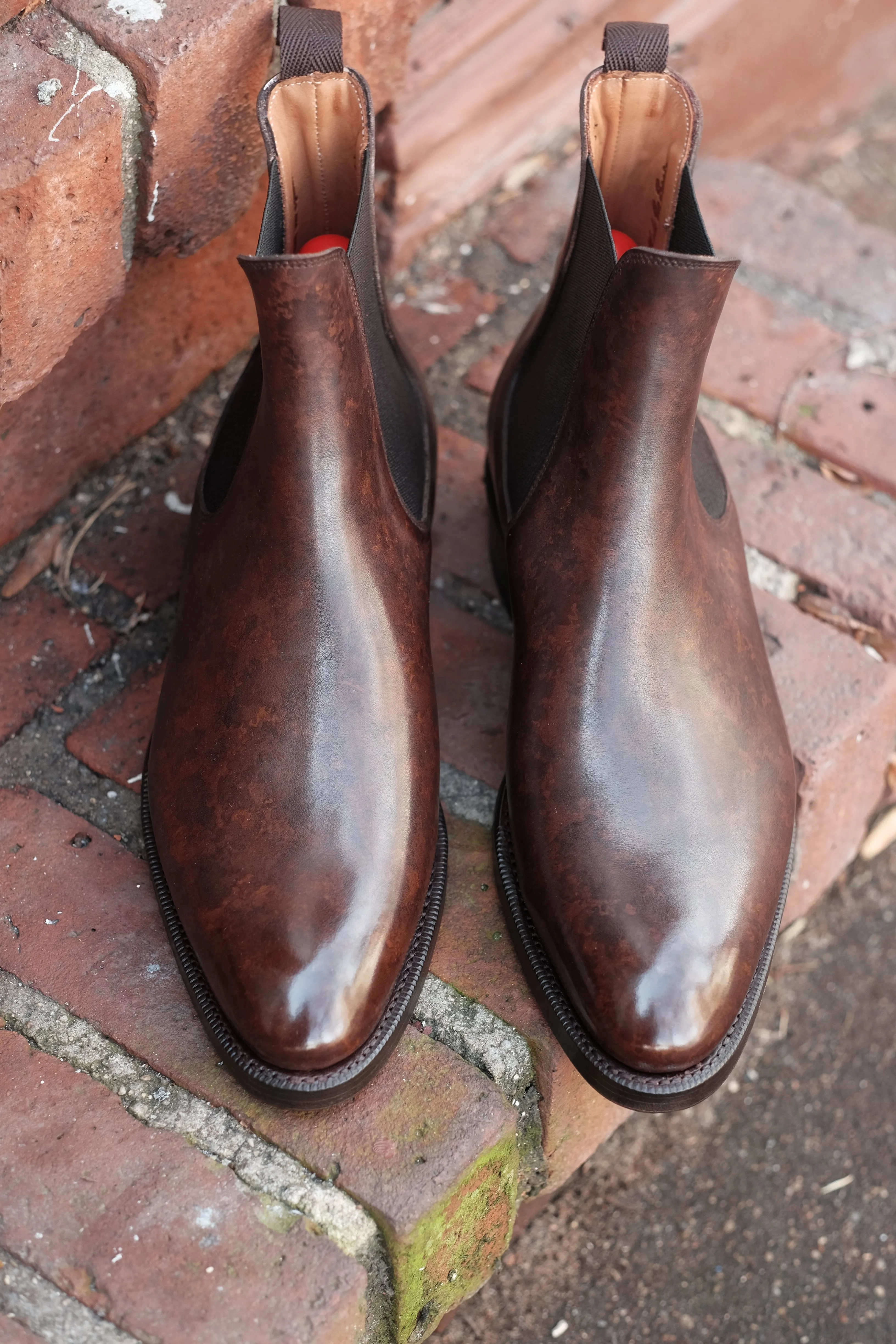 Alki - MTO - Dark Brown Marble Patina - NGT Last - Double Leather Sole