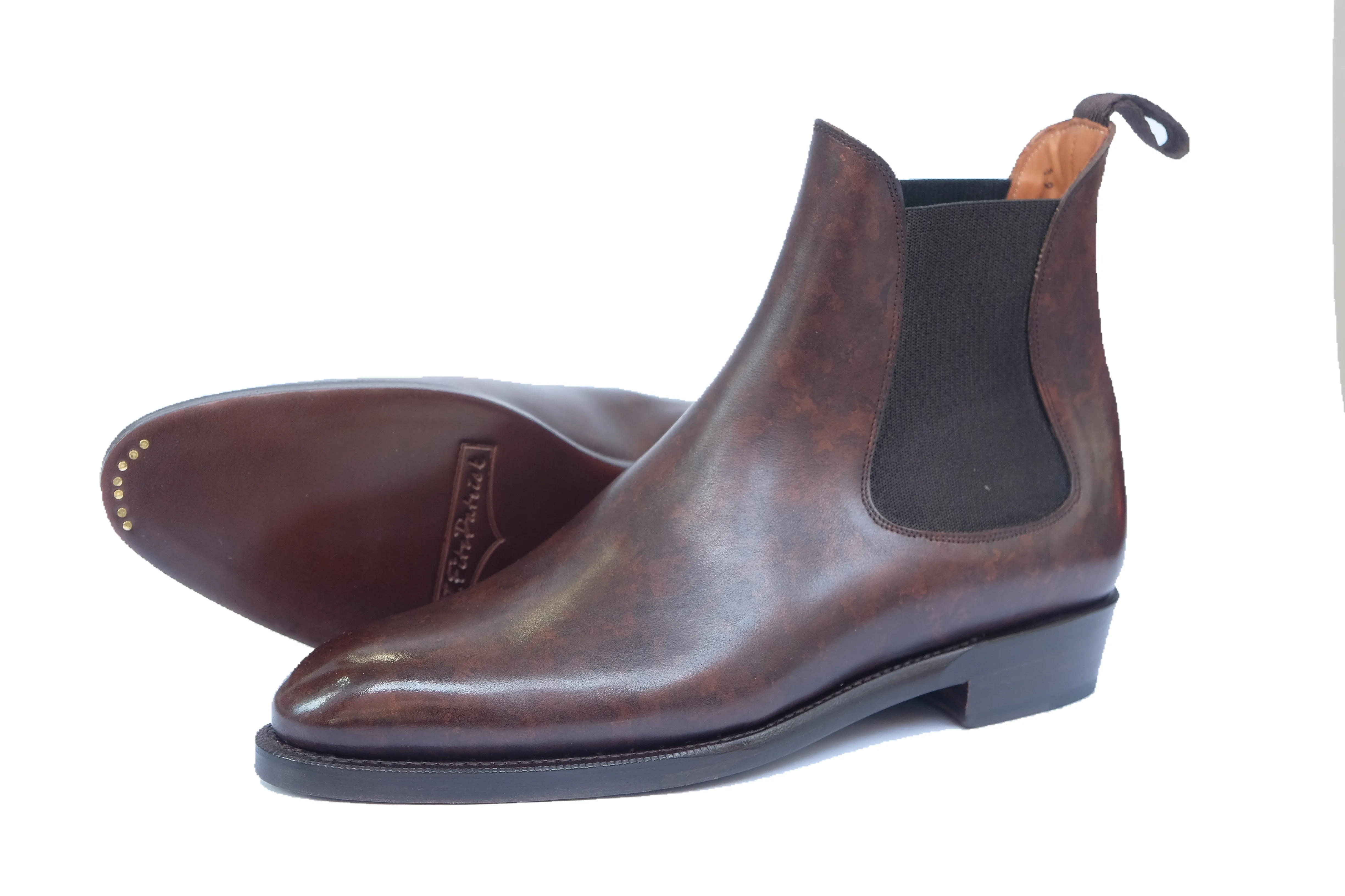 Alki - MTO - Dark Brown Marble Patina - NGT Last - Double Leather Sole