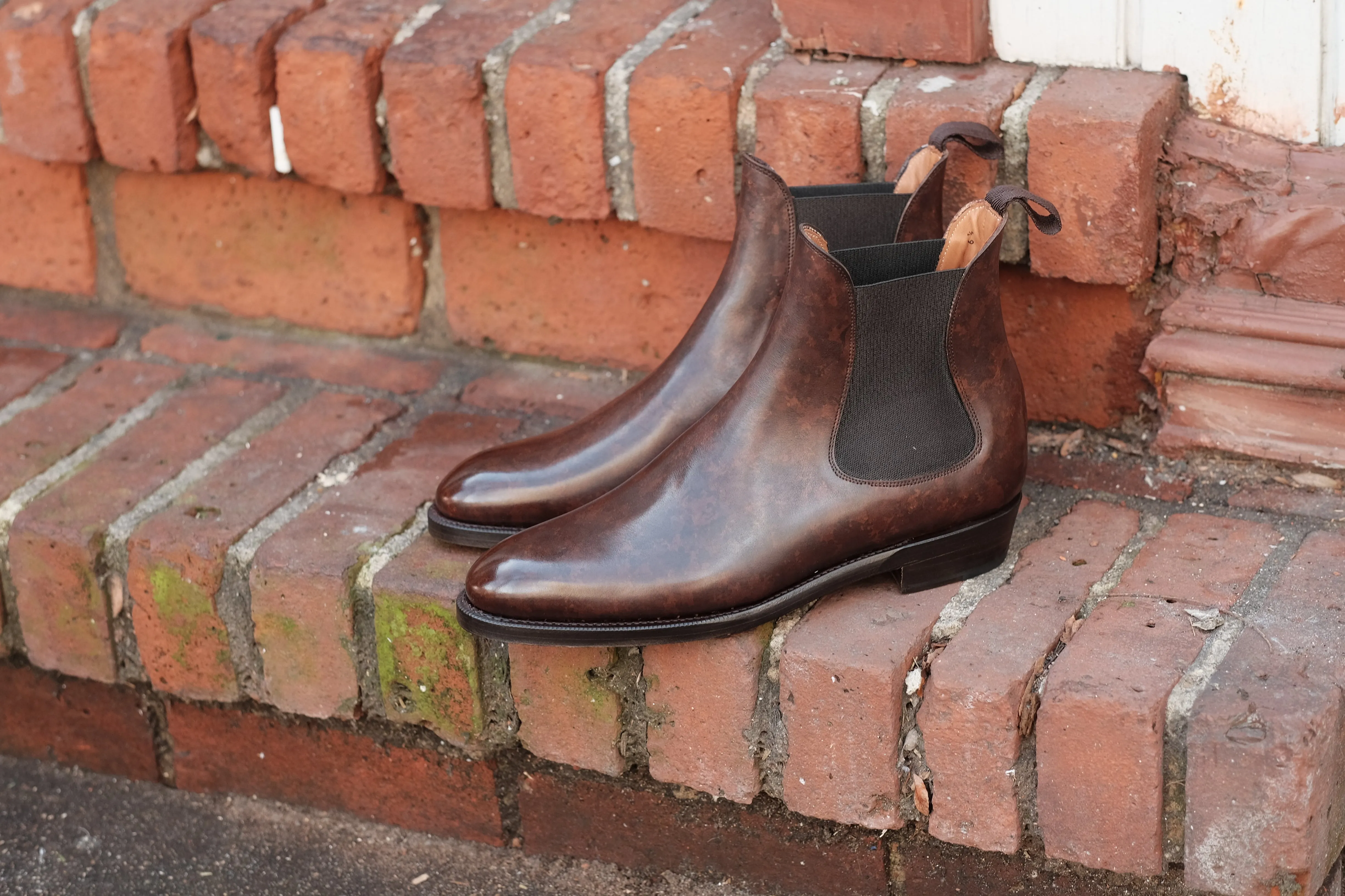 Alki - MTO - Dark Brown Marble Patina - NGT Last - Double Leather Sole