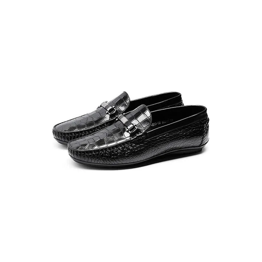 AlliLux Exotic Texture Slip-On Loafers