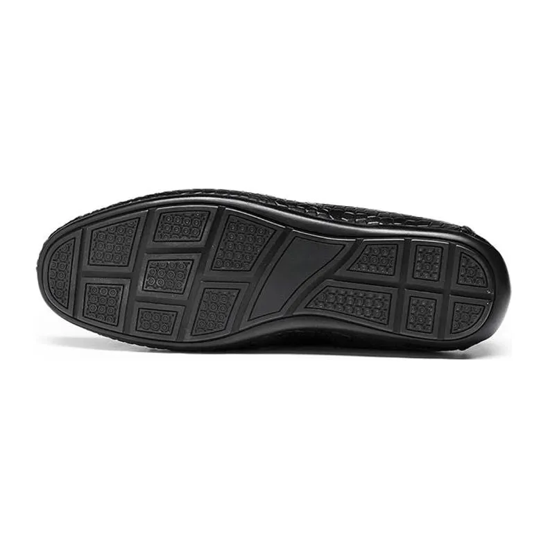 AlliLux Exotic Texture Slip-On Loafers