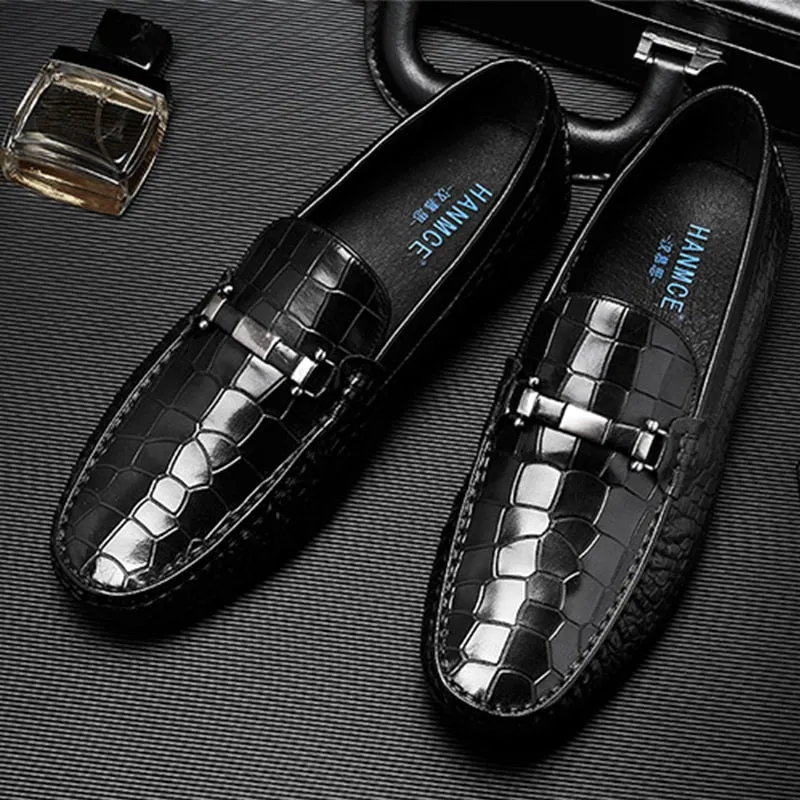 AlliLux Exotic Texture Slip-On Loafers