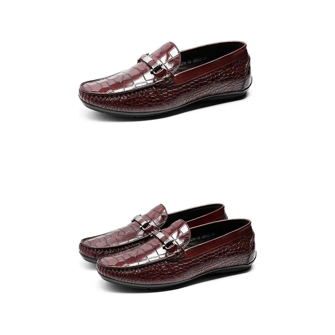 AlliLux Exotic Texture Slip-On Loafers