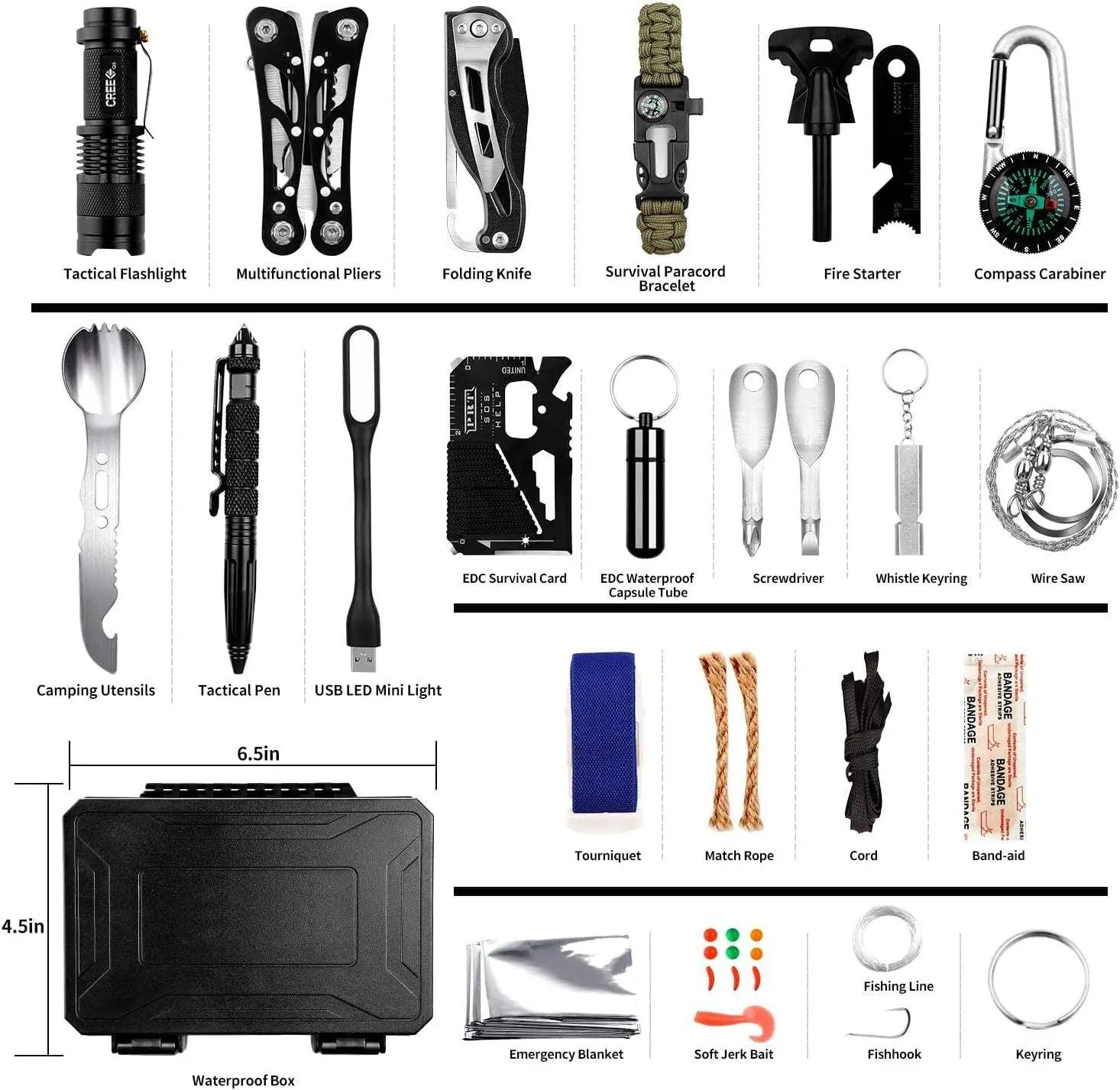 ANTARCTICA 60-in-1 Emergency Survival Gear Kit