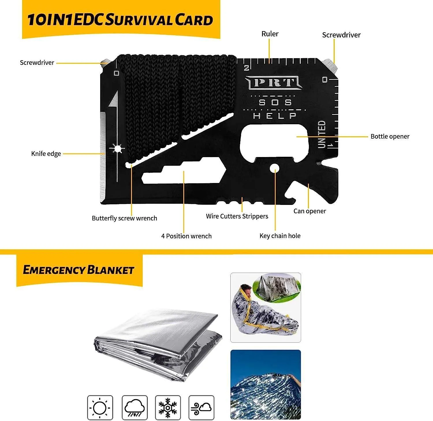 ANTARCTICA 60-in-1 Emergency Survival Gear Kit