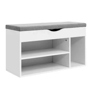 Artiss Shoe Cabinet Bench Shoes Organiser Storage Rack Shelf White Cupboard Box