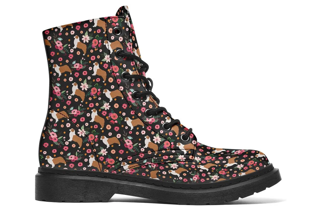 Australian Shepherd Flower Boots