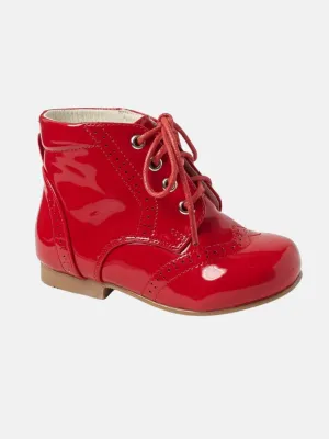 Baby Unisex Quinn Lace Up Boots - Red