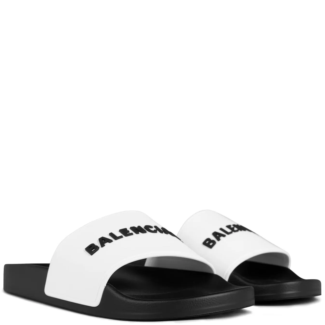 Balenciaga White Logo Sliders