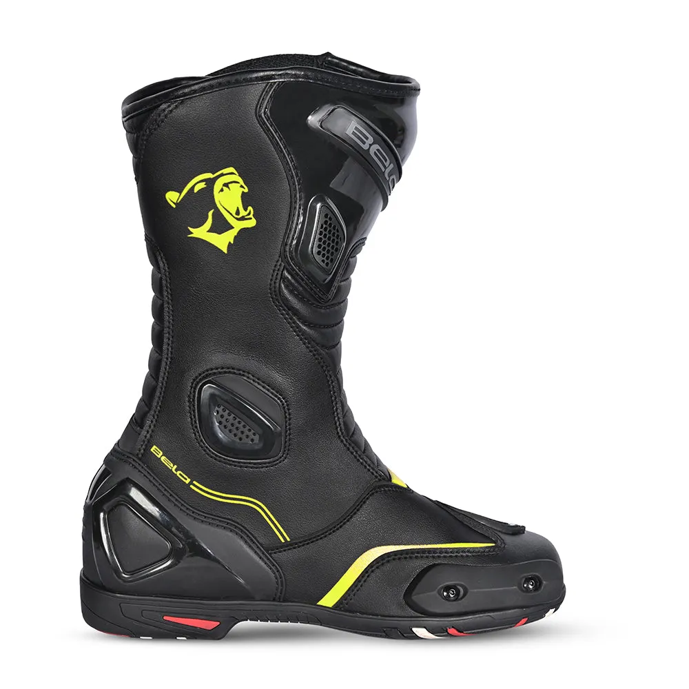 BELA Micro Strip Boots Racing Boots Black Yellow Flouro