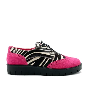 Bolt - Animal print Fuchsia lace up shoe