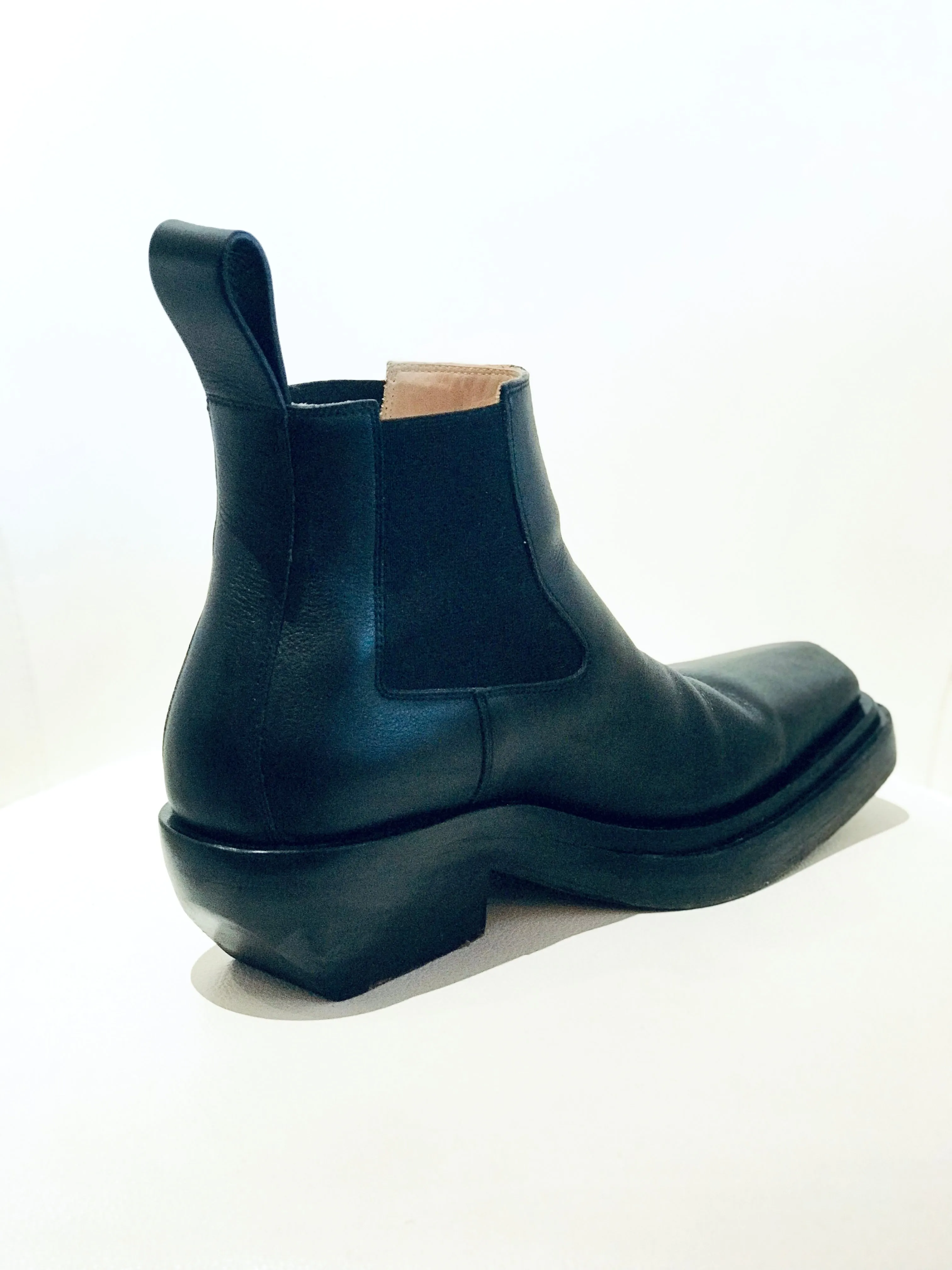 Bottega Veneta Black Square Toe Chelsea Boots