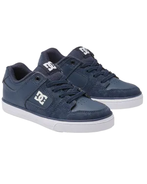 Boys Pure Elastic Shoes in Navy & White