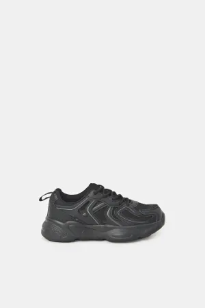 Boys Triple Black Chunky Trainers