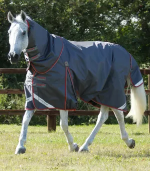 Buster 50g Turnout Rug with Snug-Fit Neck Cover Grey