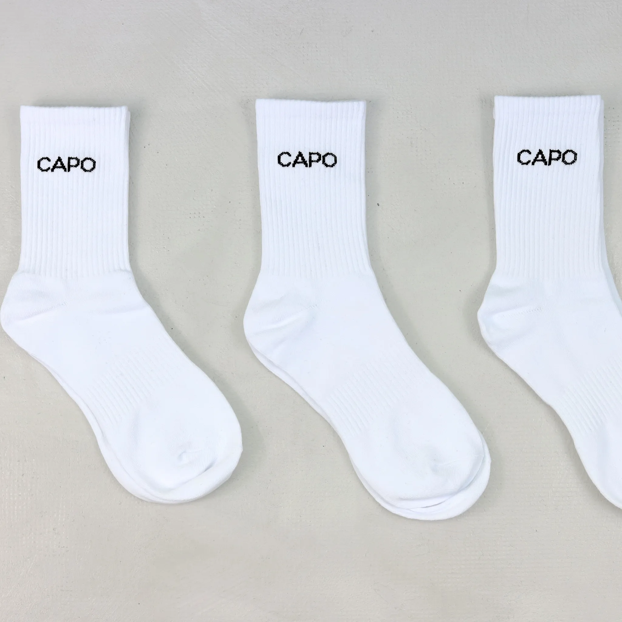 Capo Essential 3 Pack Crew Socks - White