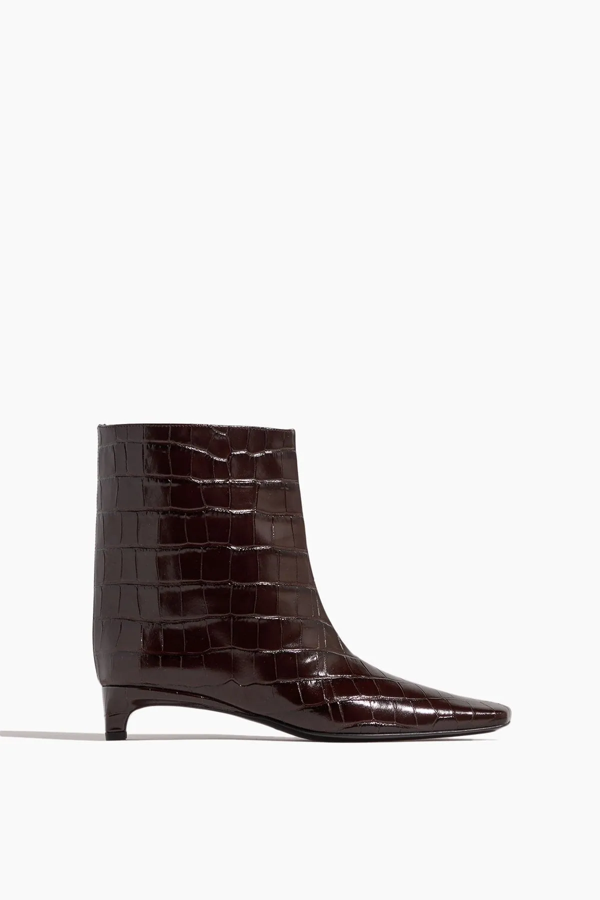 Carla Embossed Ankle Boots in Choco