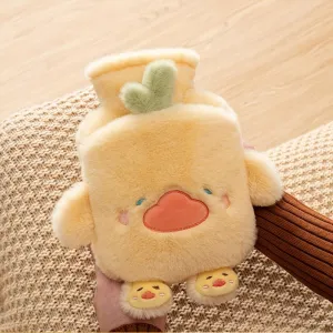 Cartoon Plush Hot Water Bag, Cute Hand Warmer Removable, Washable Warm Water Bag, Thickened Period Available, Dinosaur Chicken Bear Multicolor Embroidery, Water Injection Hot Water Bag