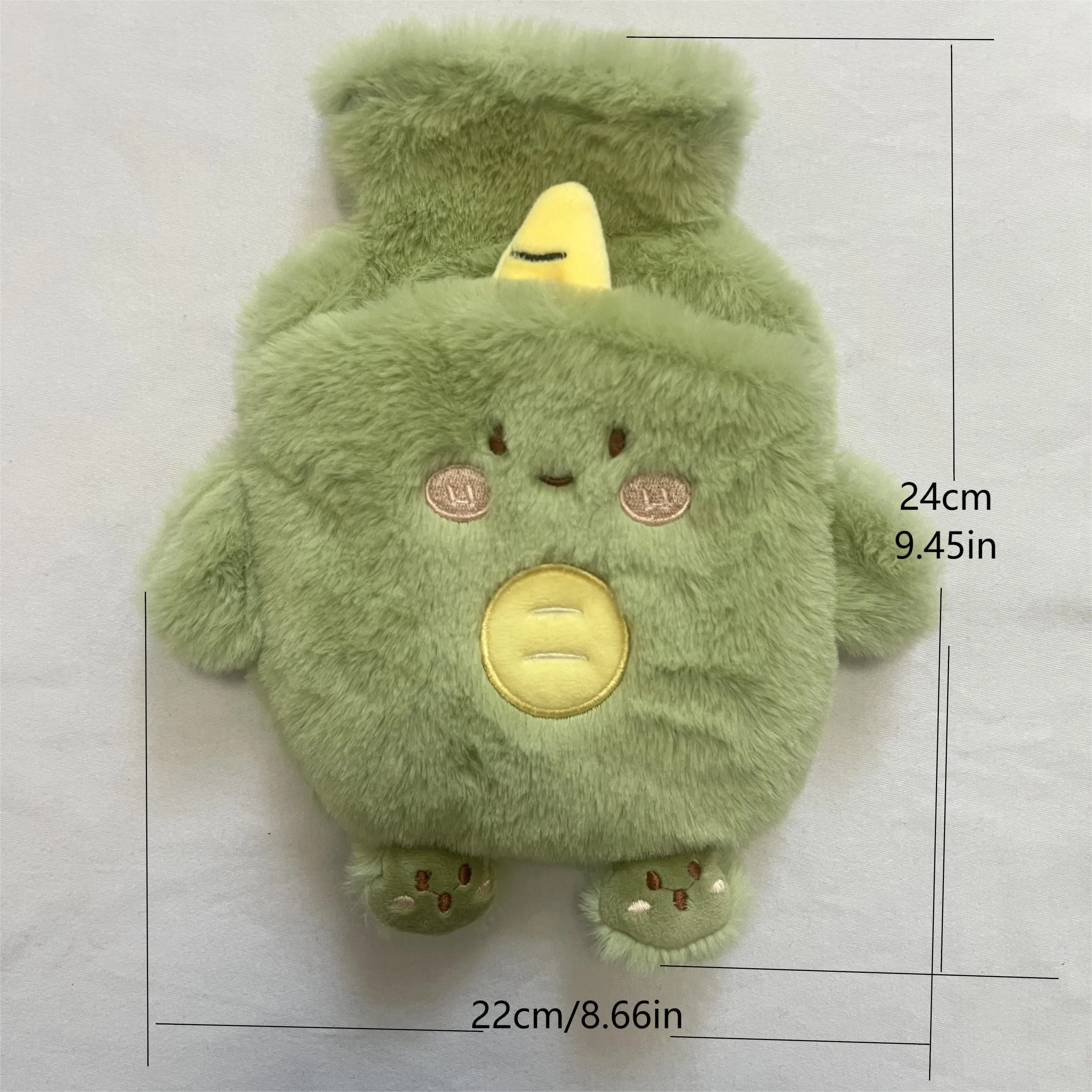 Cartoon Plush Hot Water Bag, Cute Hand Warmer Removable, Washable Warm Water Bag, Thickened Period Available, Dinosaur Chicken Bear Multicolor Embroidery, Water Injection Hot Water Bag