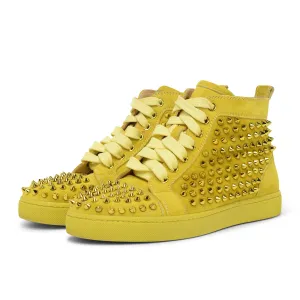 Christian Louboutin Mimosa Suede Louis Metallic Spike Sneakers 37