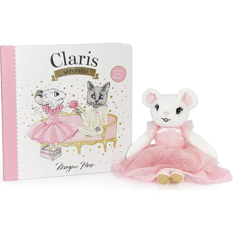 Claris The Mouse: Claris Says Merci & Pink Mini Plush Doll Book Bundle