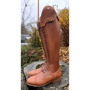 Custom DeNiro Brown Soft Lace Up Rear Zip Boot