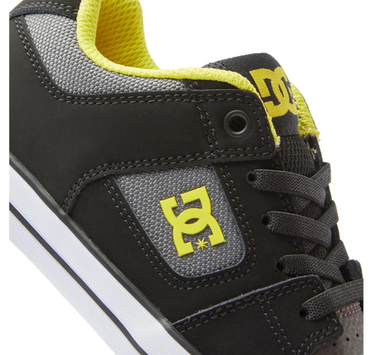 Dc Shoes Boys Pure Elastic Trainers - Black & Lime Green