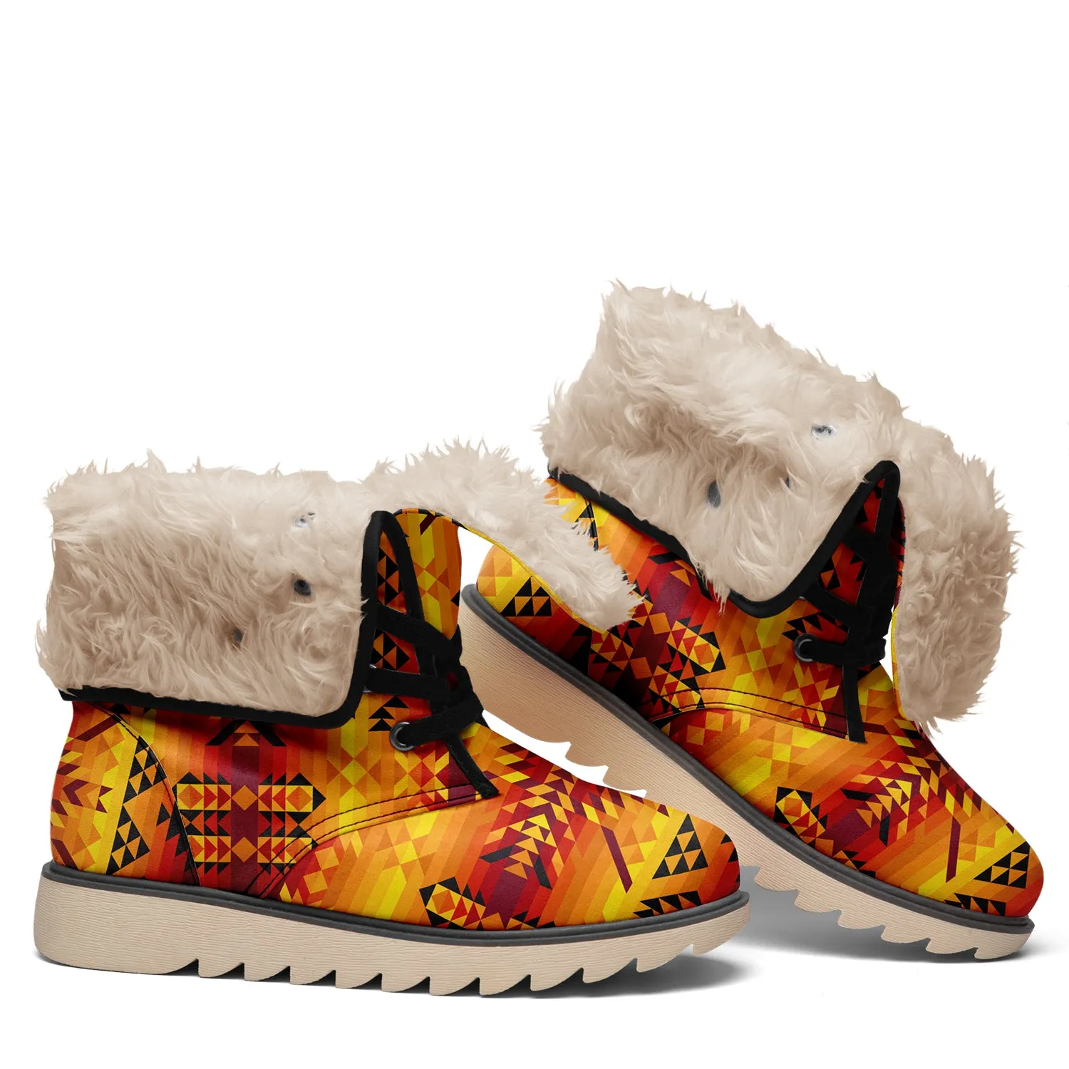 Desert Geo Yellow Red Polar Winter Boots