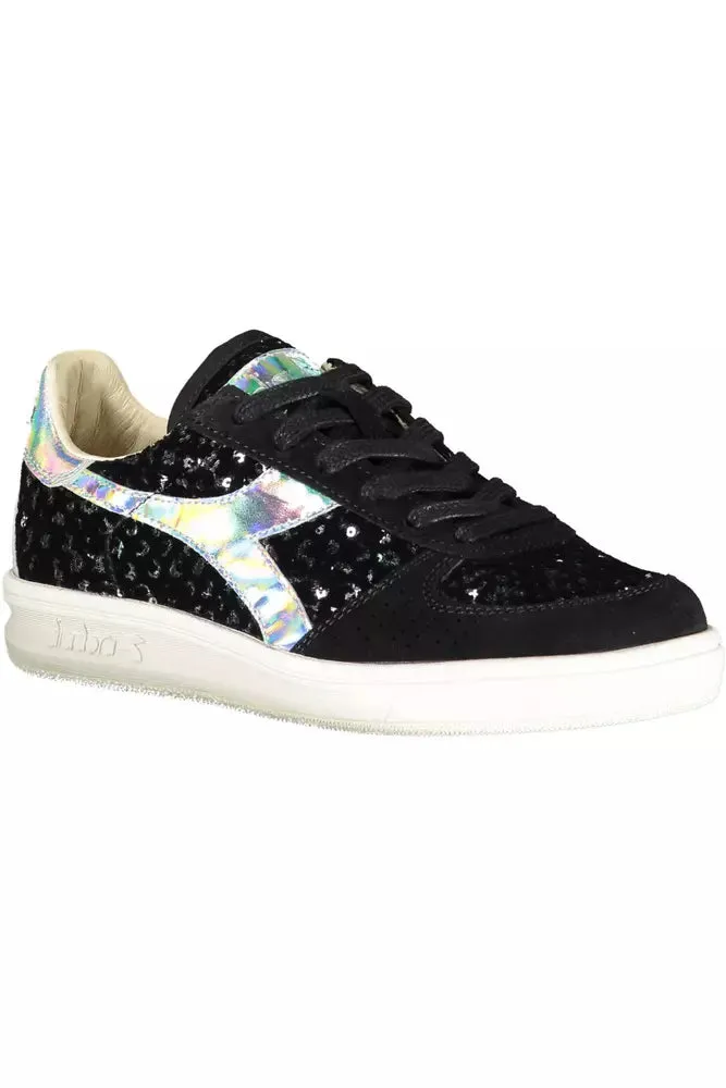 Diadora Black Leather Womens Sneaker