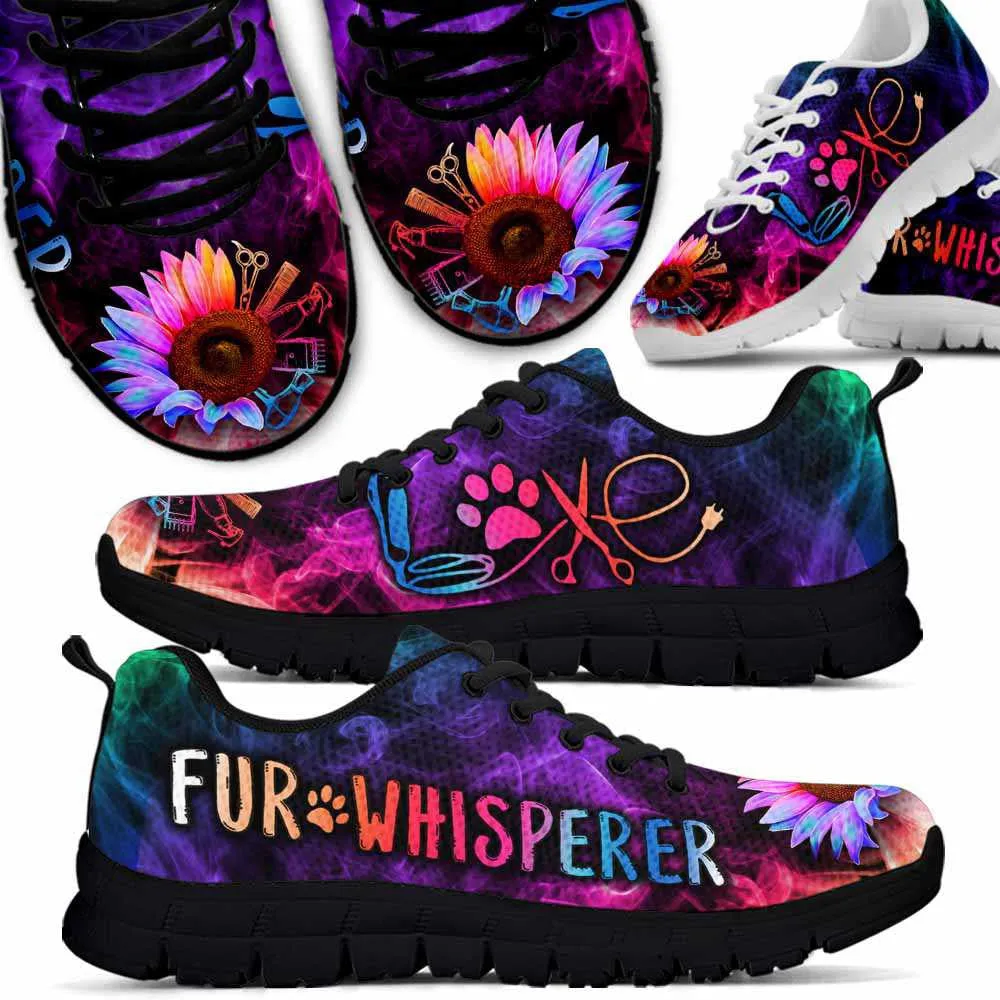 Dog Groomer Sneaker, Fur Whisperer Dog Groomer Sunflower Smoke Sneakers Shoes, Best Running Shoes, Unique Gifts For Dog Lovers