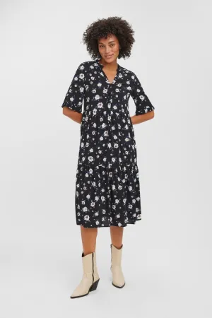 Easy 2/4 Calf Dress - Black