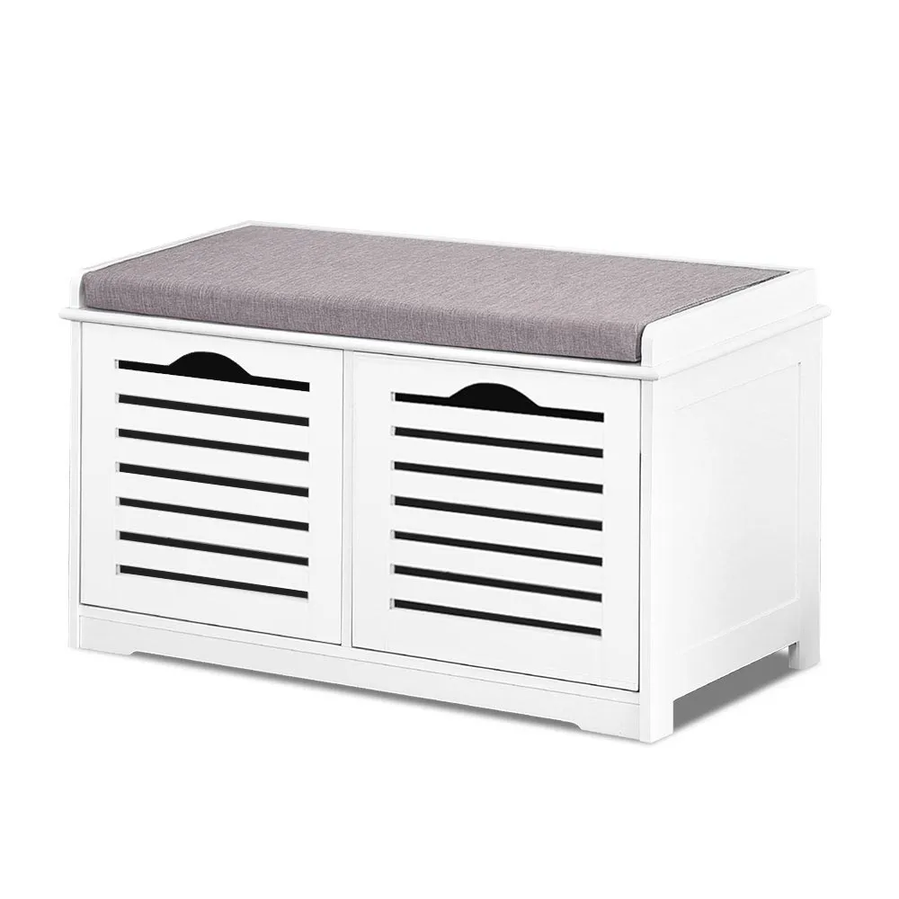 Eco-friendly White Shoe Storage Bench with Drawers - Artiss