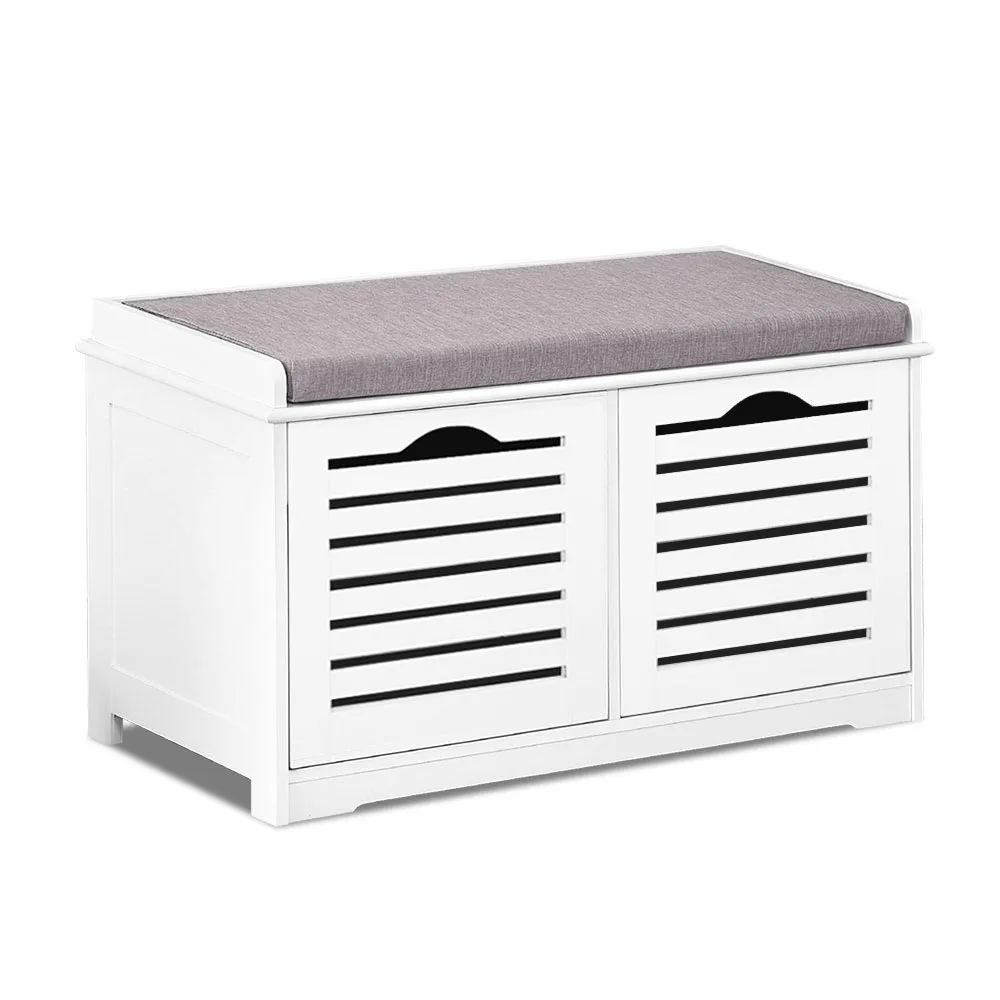 Eco-friendly White Shoe Storage Bench with Drawers - Artiss