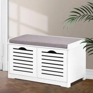 Eco-friendly White Shoe Storage Bench with Drawers - Artiss