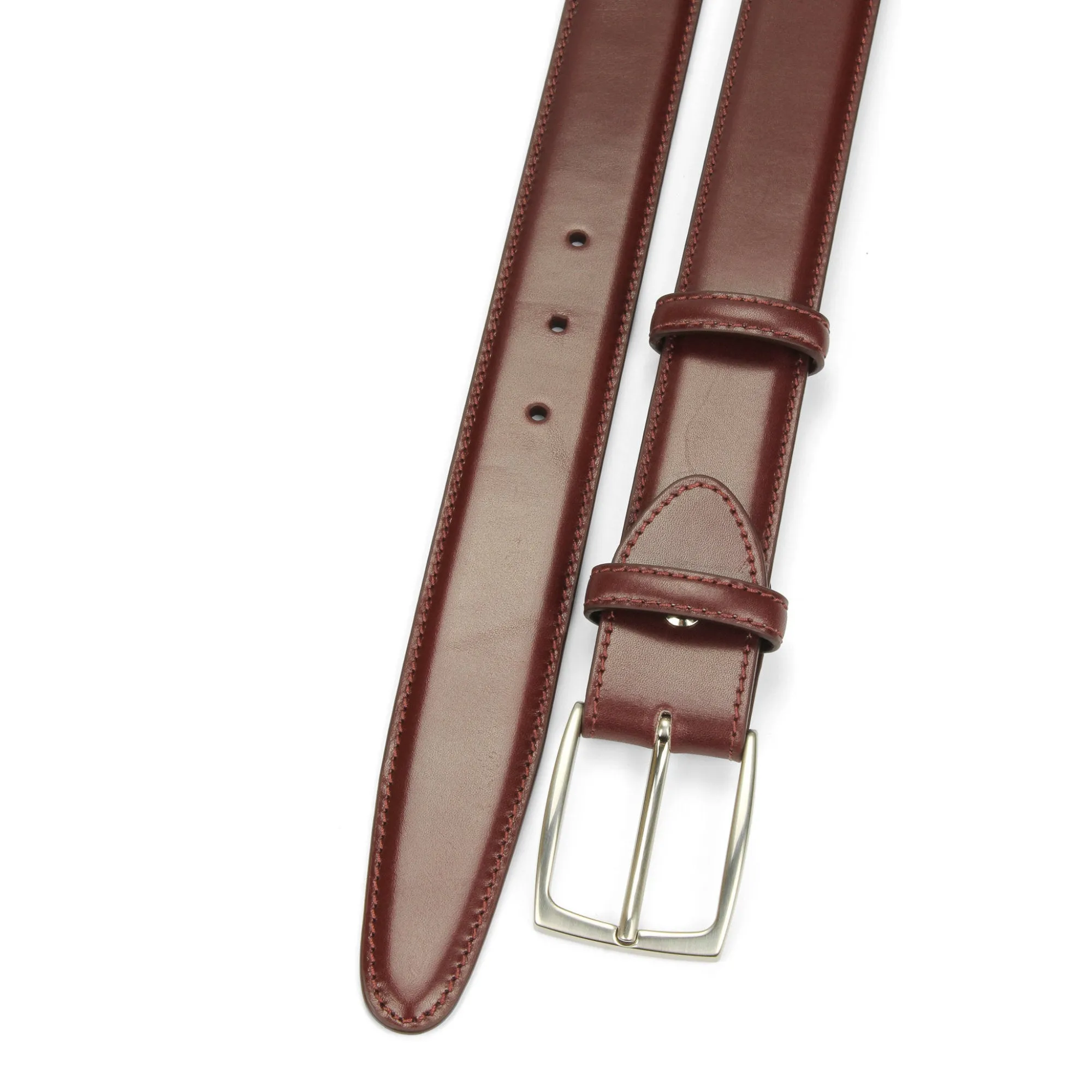 Elegant Burgundy Box Calf Belt