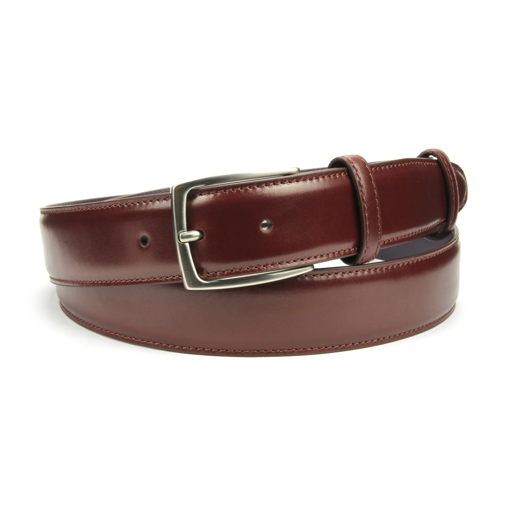 Elegant Burgundy Box Calf Belt