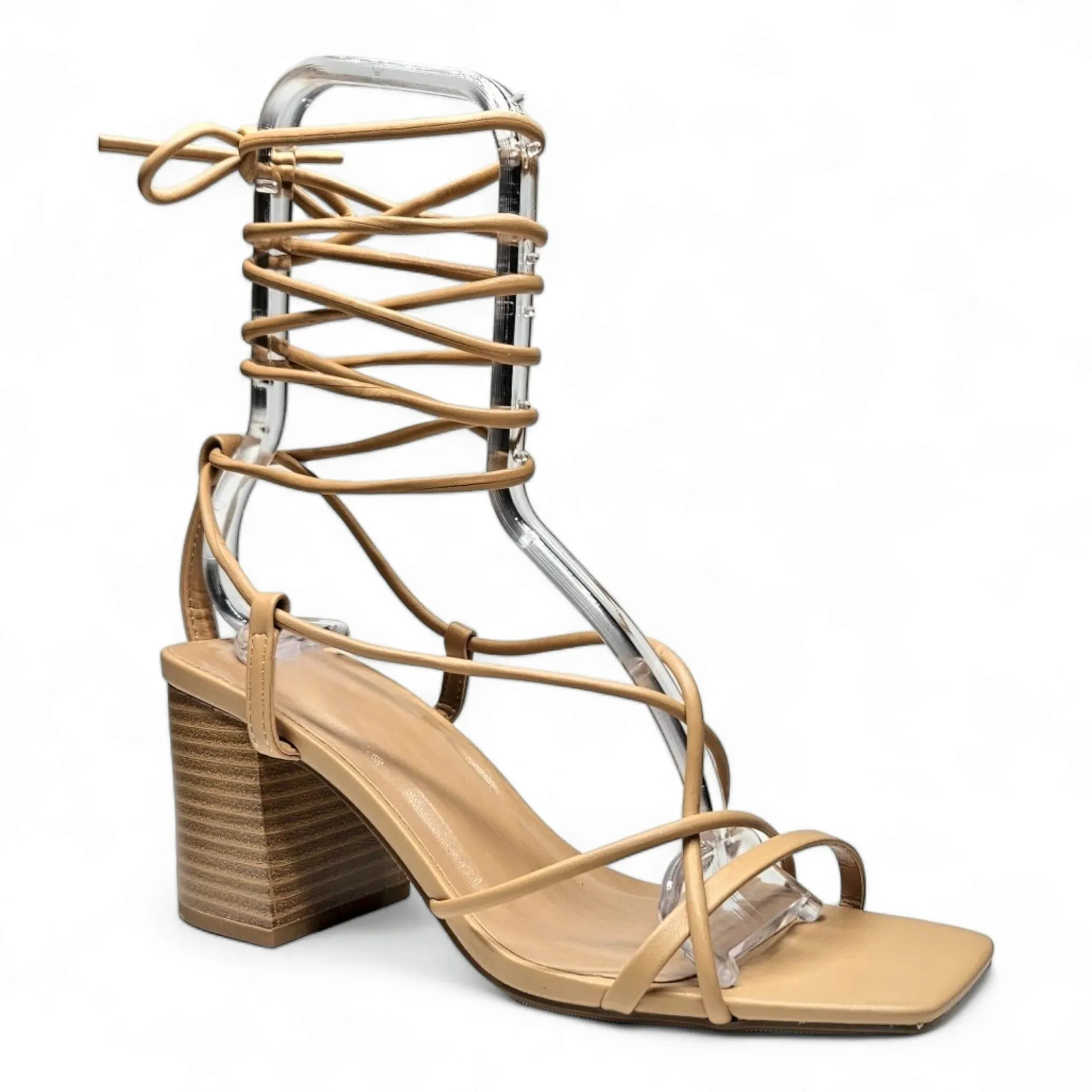 Evelyn Gladiator Block Heel