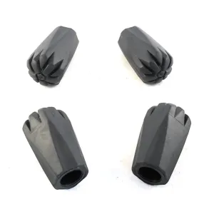 Four Pack of Extra Durable Rubber Replacement Narrow Profile Trekking Tips (Replacement Feet - Paws - Ferrules - Caps) for Trekking Poles - Fits Most Hiking and Walking Poles.