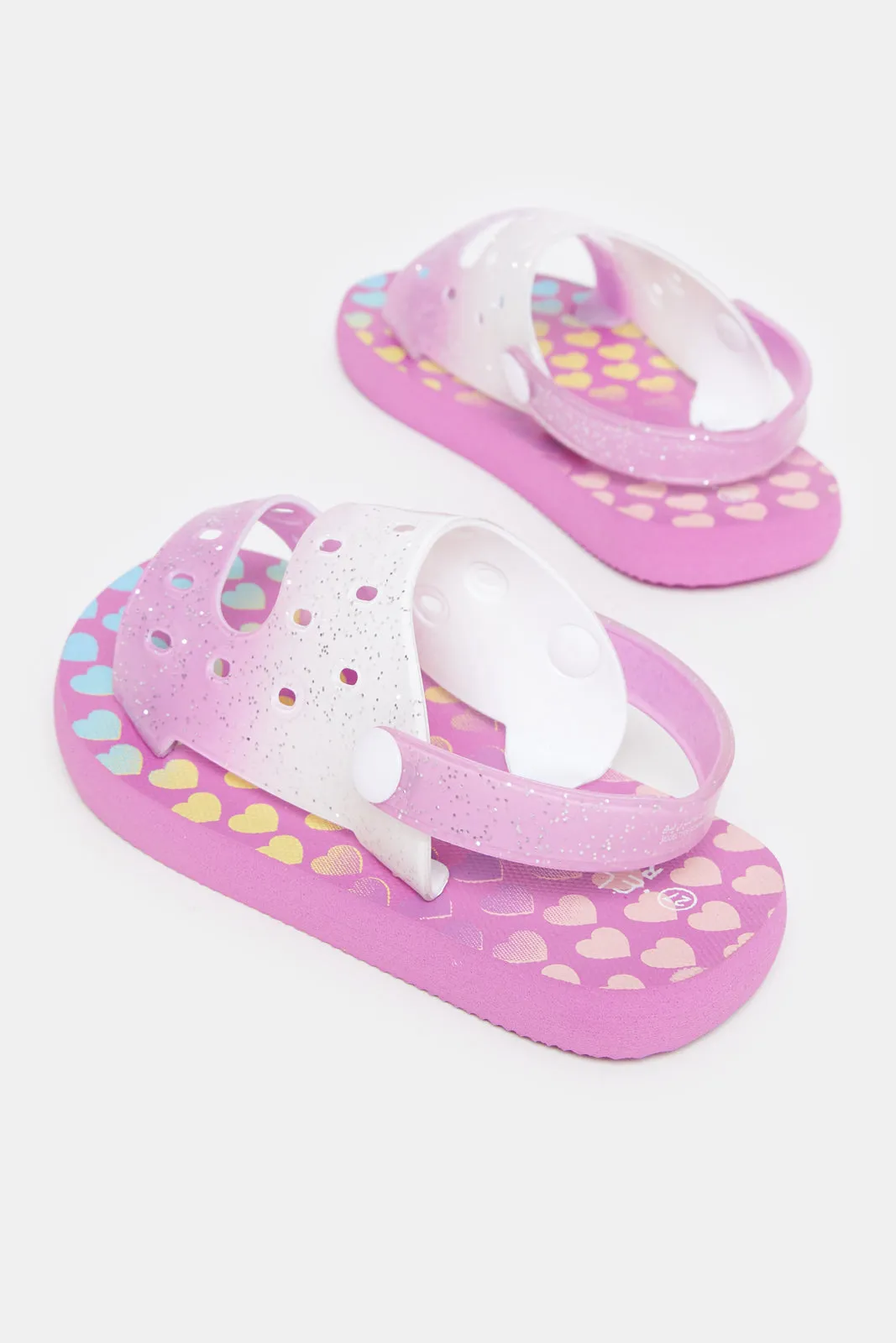 Girls Fuchsia Embellished Backstrap Slide