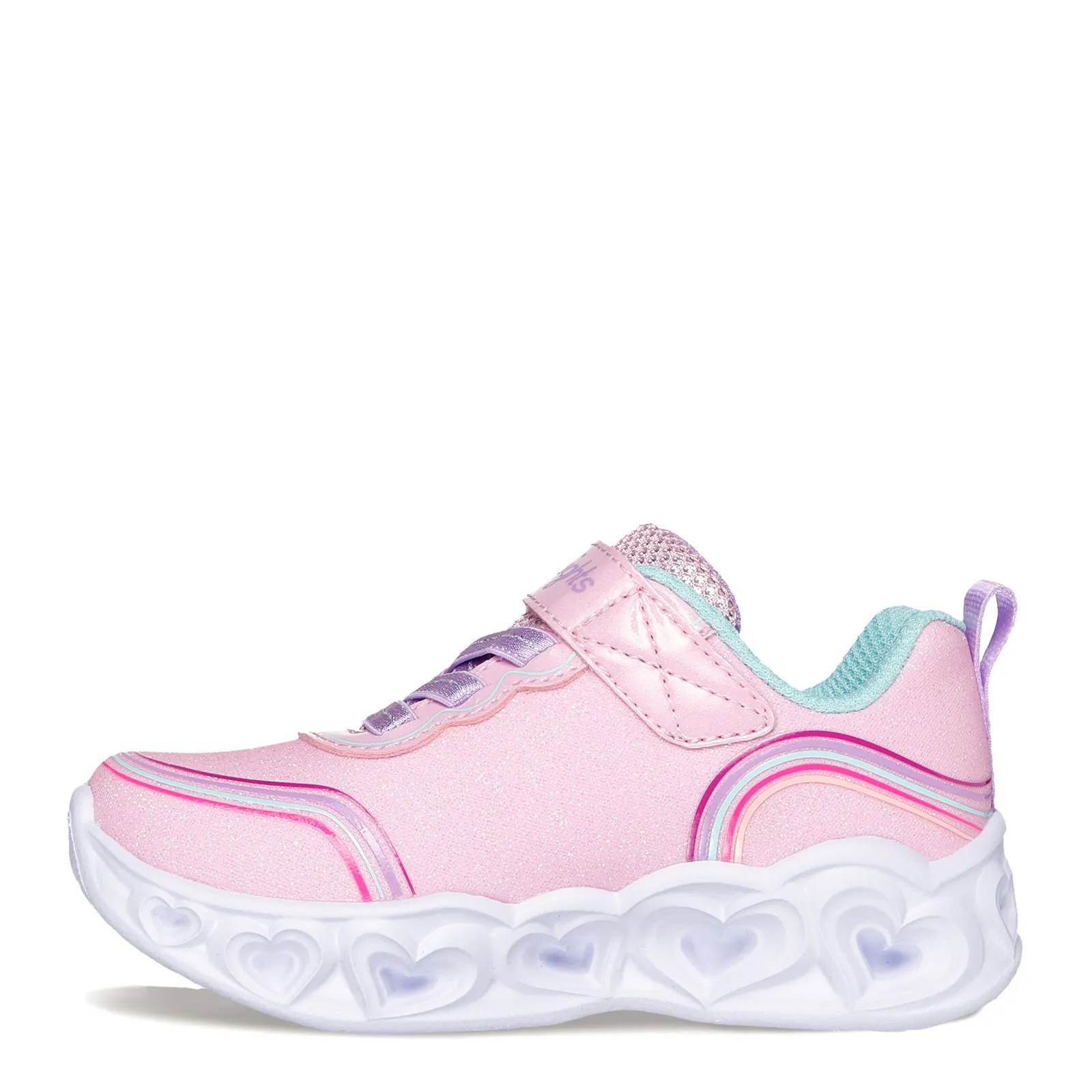 Girl's Skechers, Heart Lights - Retro Hearts Sneaker - Toddler