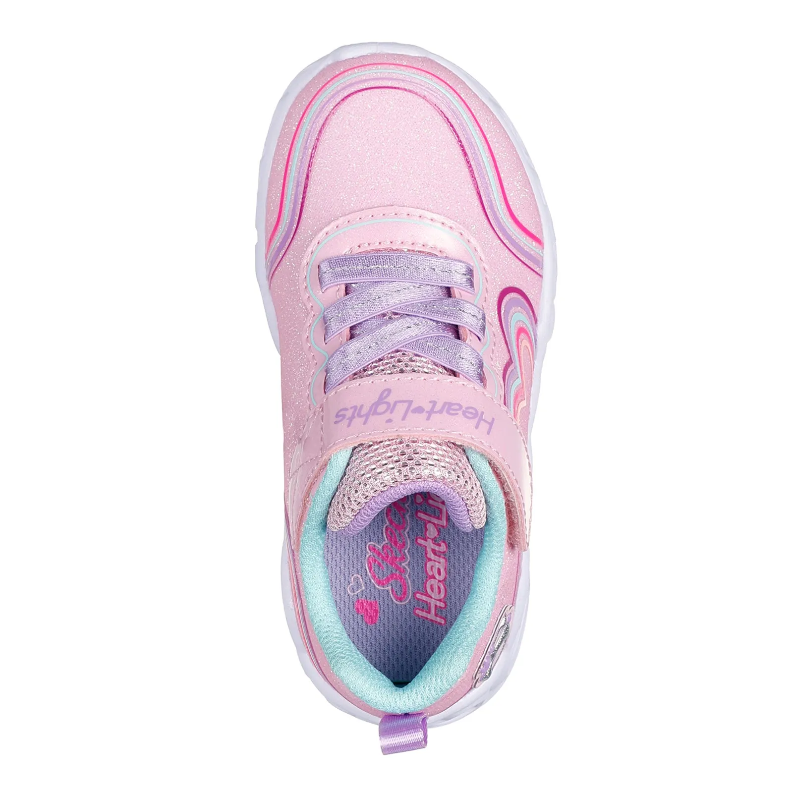 Girl's Skechers, Heart Lights - Retro Hearts Sneaker - Toddler