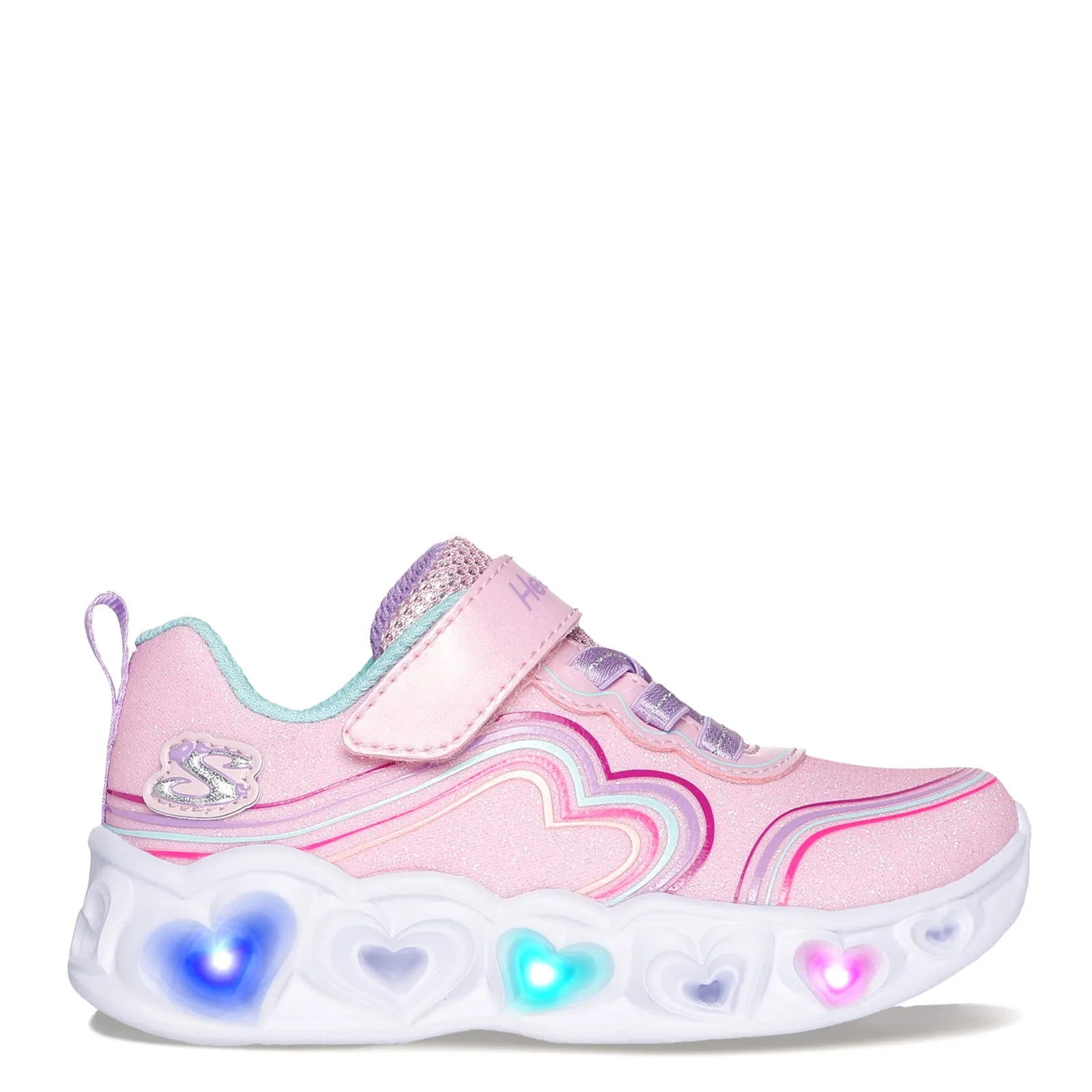 Girl's Skechers, Heart Lights - Retro Hearts Sneaker - Toddler