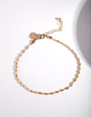 Gold Twist Chain Anklet