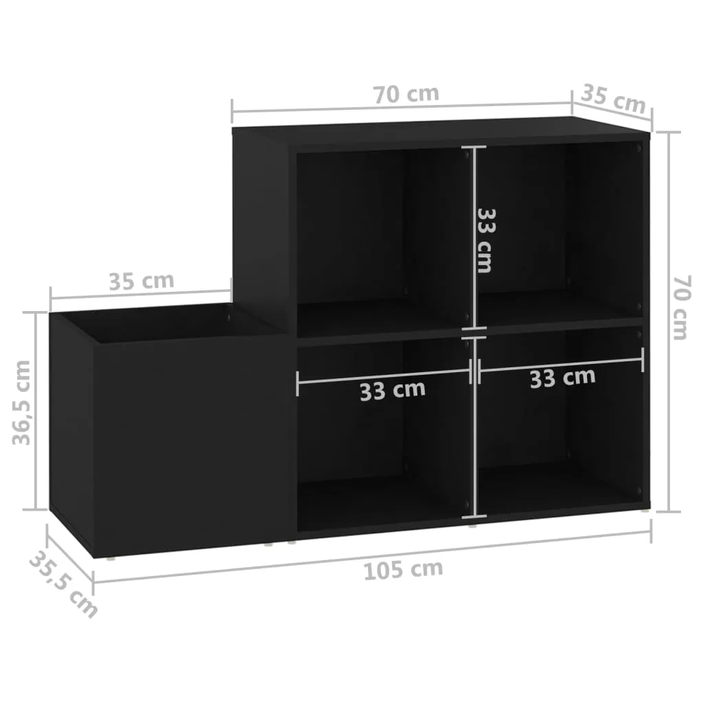 Hall Shoe Cabinet Black 105x35.5x70 cm Chipboard